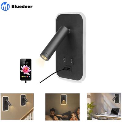 LED-Wandleuchte, Nachttisch-Leseleuchte mit Schalter, USB-Ladeanschluss, einstellbare Image