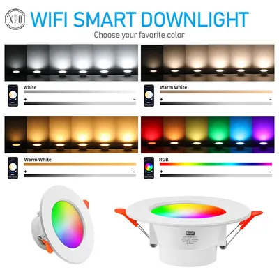 10/15W Tuya-LED Downlight 85-265V APP Control RGBCW Night Light Smart Home Luminaire BlueTooth Lamp Work For Alexa-Google Home