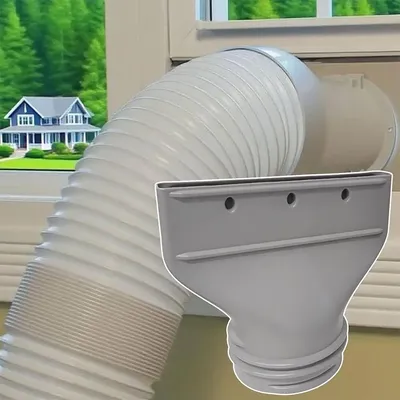 15CM Flat Mouth Joint Exhaust Duct Portable Mobile Air Conditioner Window Duct Pipe Hose Interface Connector Flat Nozzle