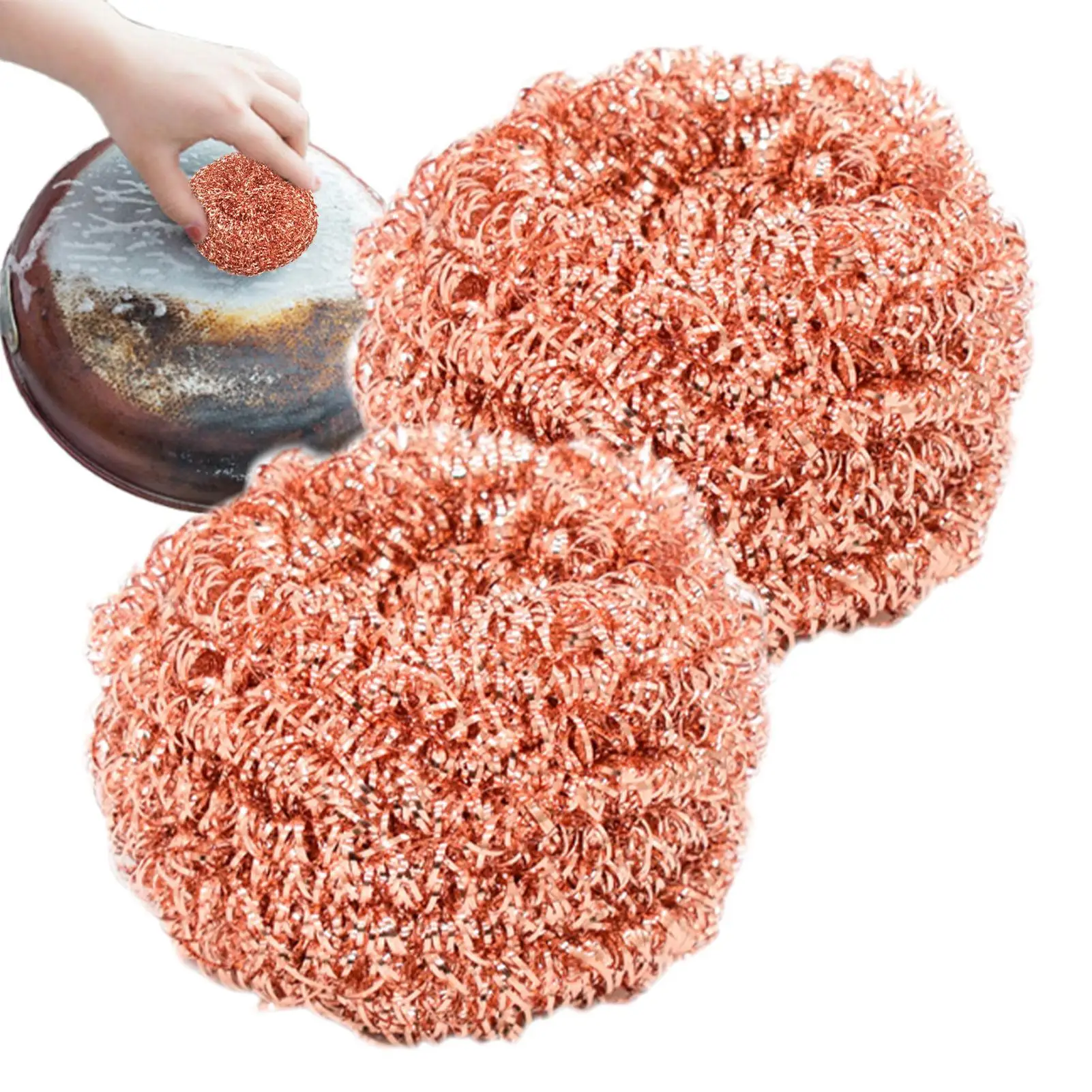 Brosse à vaisselle, brosse de nettoyage de vaisselle, tampons à récurer de cuisine, 2 pièces, épurateurs de Pot en fil de cuivre, fournitures de nettoyage, éponge à vaisselle