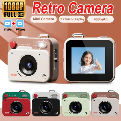 Y6000 HD CCD Retro Mini Compact Digital Camera With screen Outdoor Photography Travel Photography Video Camera Kids Birthday Gif