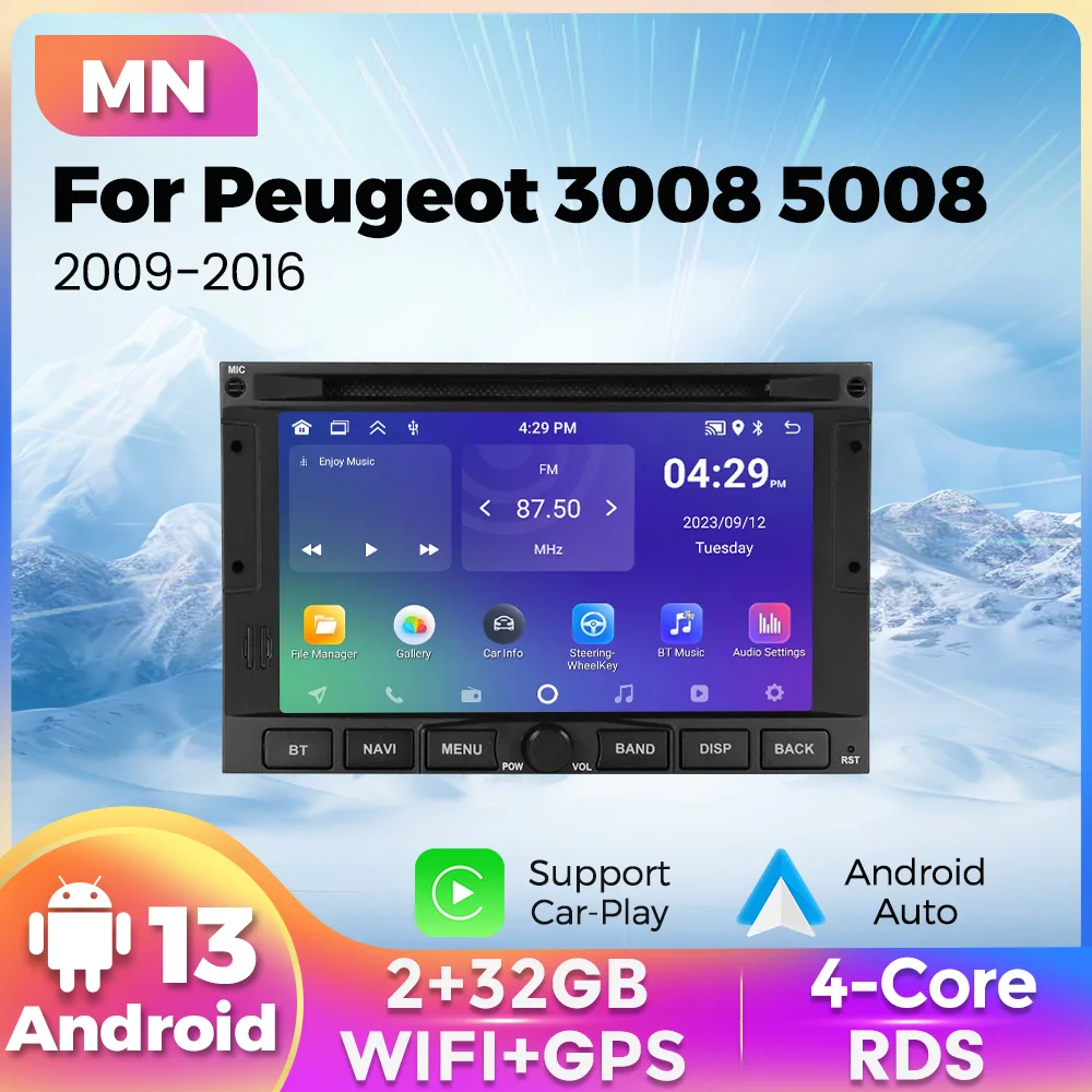 7 Zoll Android 13 Navigation Multimedia For Peugeot 3008 5008 Partner Citroen Berlingo 2008 - 2016 Carplay Auto Stereo Car Radio intelligente systeme für autos autoradio carplay apple carplay android Image