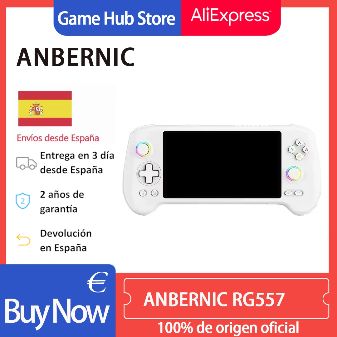 ANBERNIC RG557 Console di gioco portatile, display AMOLED da 5,48", 8300 mAh, Android 14, lettore di videogiochi retrò per regali di compleanno