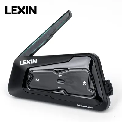 LEXIN-MeshCom Motorrad MESH- und Bluetooth-Headset-Gegensprechanlage, mit Mesh-Kommunikationssystem, parallele Audio-Gegensprechanlage, 24 Fahrer Image