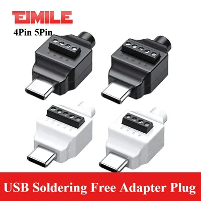 USB-Lötfreier Adapterstecker für Handy, Schnellladekabel, Reparatur, Typ C, lötfreier kleiner Stecker, USB-Datenkabel-Anschluss Image