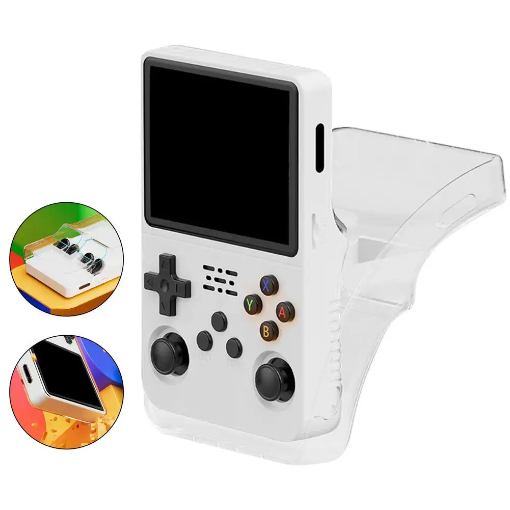 Für R36s Schutzhülle Transparent Handheld Spielkonsole Schutzhülle Integrierte TPU Soft Shell Für R36s Shell Image
