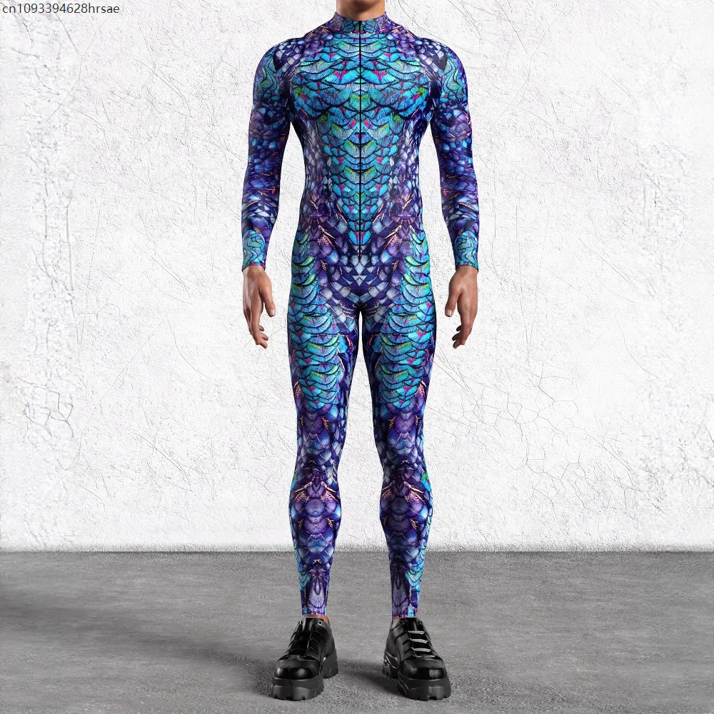 Männer Cool Black Overall CyberPunk Strampler Halloween Karneval Party Cosplay Steampunk Kostüm Party Kämpfer Elastischer Body Image