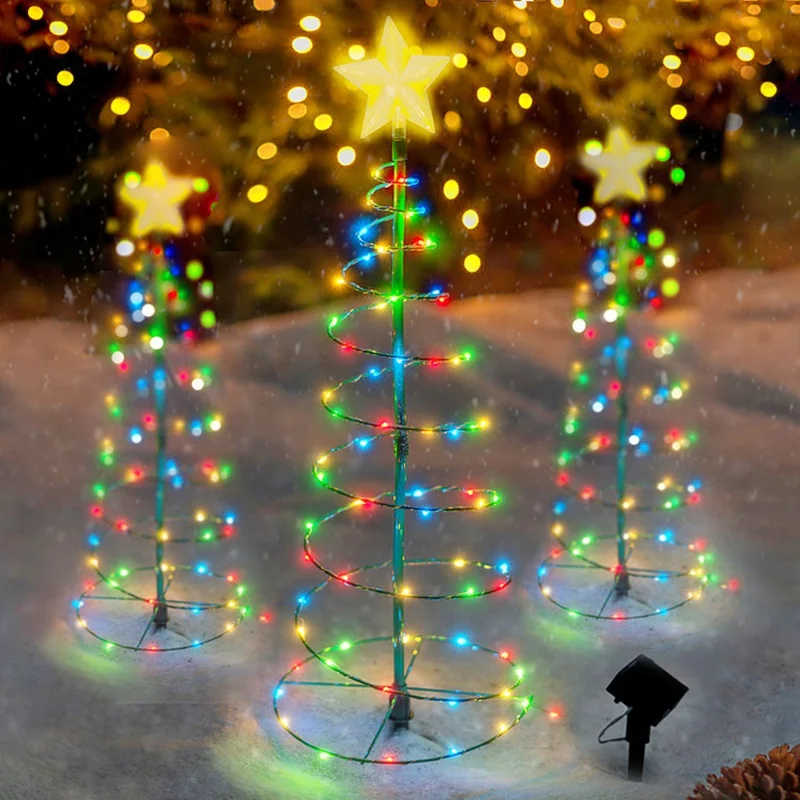 1Pcs Im Freien Wasserdichte Solar Led Weihnachten Baum Dekoration Solar Lichterketten Neue Jahr Ornament Garten Dekoration