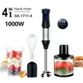 Frullatore elettrico 4 in 1 da 1000 W, frullatore manuale con lama in acciaio inossidabile, immersione di carne e verdure, set di spremiagrumi per uova