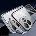 Per custodia Realme GT 7 GT 7T 5G, guscio antiurto con magnete in alluminio metallico, custodia per telefono trasparente con protezione per fotocamera Funda
