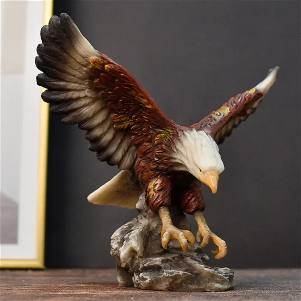Adler Statue Harz Tier Ornament Farbe/Gold Falke Skulptur Hause Dekoration Handwerk Büro Figuren Desktop Zubehör Geschenk Image