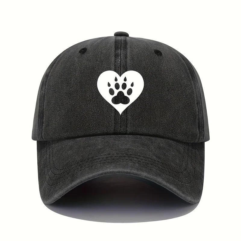 Baseballkappe mit Krallenmuster, Liebesdruck, Retro-Kappe, verstellbar, Unisex, Sonnenschutz, Entenschnabelmütze Image