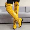 BERZIMER Damen-Overknee-Stiefel, breit, wadenfreundlich, niedrige Absätze, hohe Stiefel, Unisex, Damenschuhe, Damen, große Größe 33, 38, 41, 44, 45 50