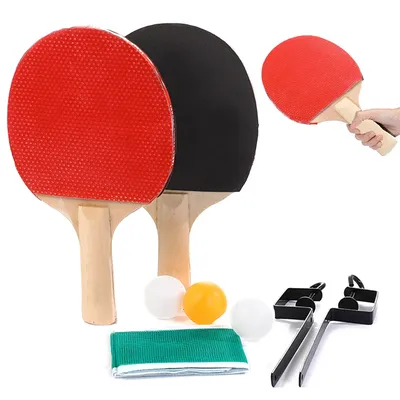 Table Tennis Racket Set with Table Tennis Net and Post Set Table Tennis Set for Indoor/Outdoor Games Image
