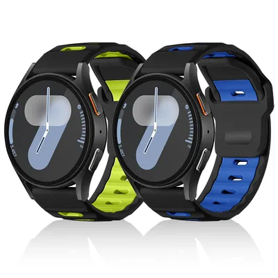 2 Stück Silikonarmband für Samsung Galaxy Watch 7 6 5 4 FE 44 mm 40 mm/5 Pro 45 mm Armband 20 mm Galaxy Watch6 Classic 43 mm 47 mm