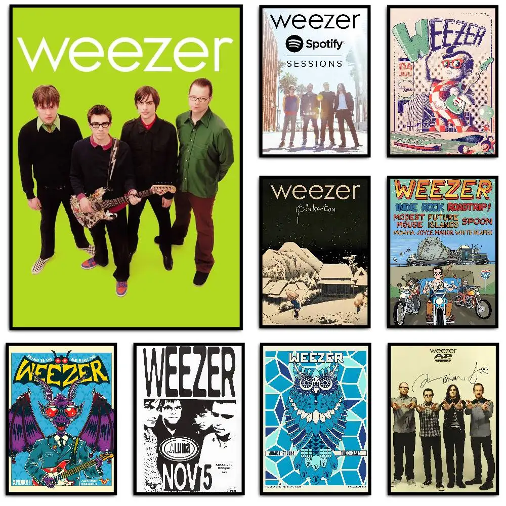 Weezer Musikband-Poster, HD-Kunst, klebrige Wand, wasserdicht, Zuhause, Wohnzimmer, Schlafzimmer, Bar, ästhetische Dekoration Image