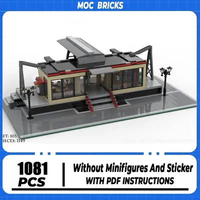 Stadt Street View Moc Gebäude Ziegel Modulare Bahnhof Erweiterte Modell Technologie Modulare Blöcke Geschenk Spielzeug DIY Montage Image