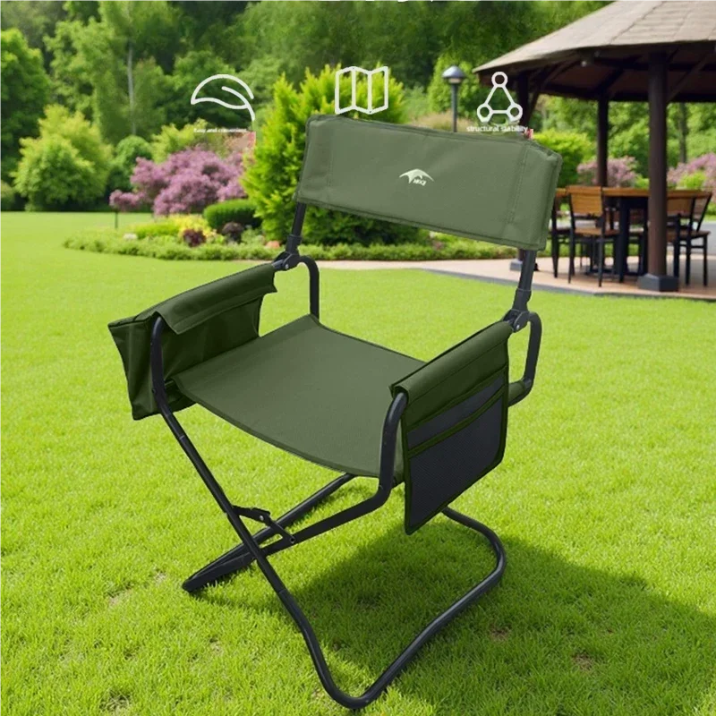 Camping-Direktorenstuhl, robust, übergroß, tragbar, Klappstuhl, Tasche für Angeln, Ausflug, Picknick, faltbarer Campingstuhl im Freien