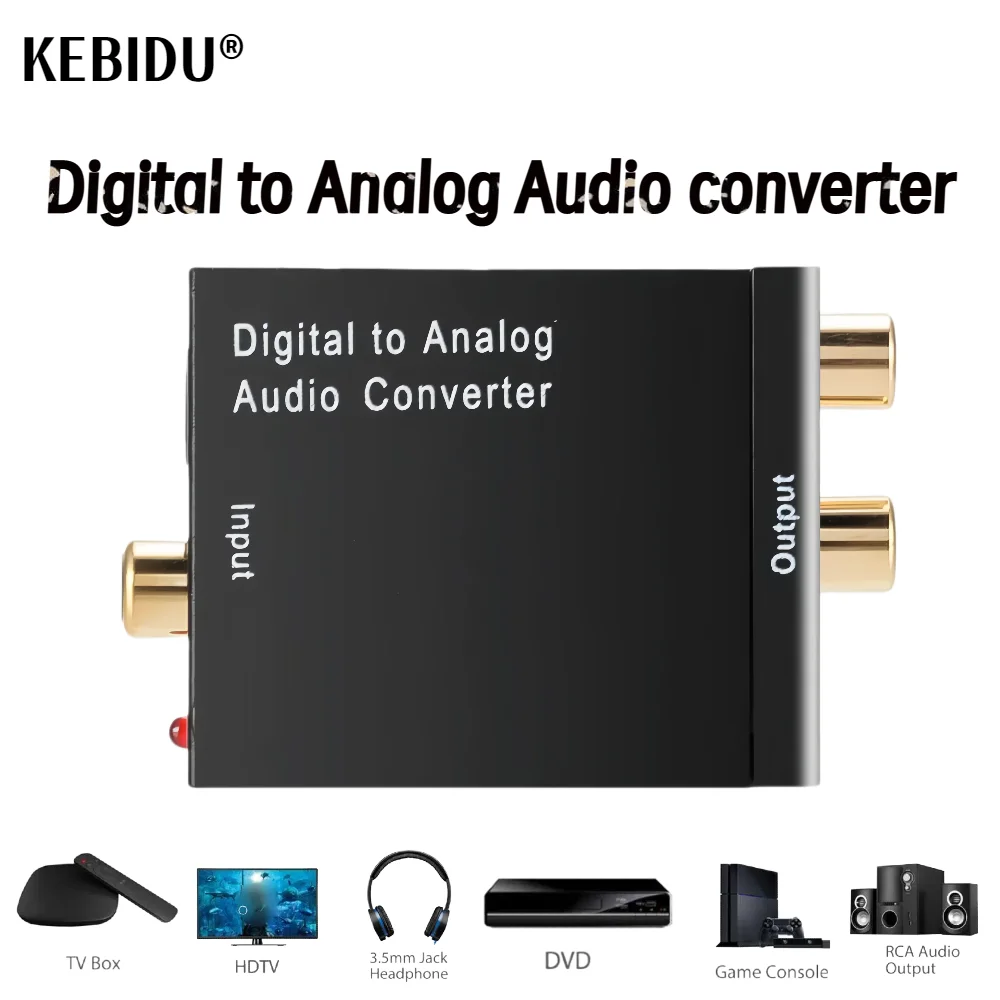 Tragbare 3,5mm Jack Koaxial Optische Faser Digital zu Analog Audio AUX RCA L/R Konverter SPDIF Digital Audio decoder Verstärker Image