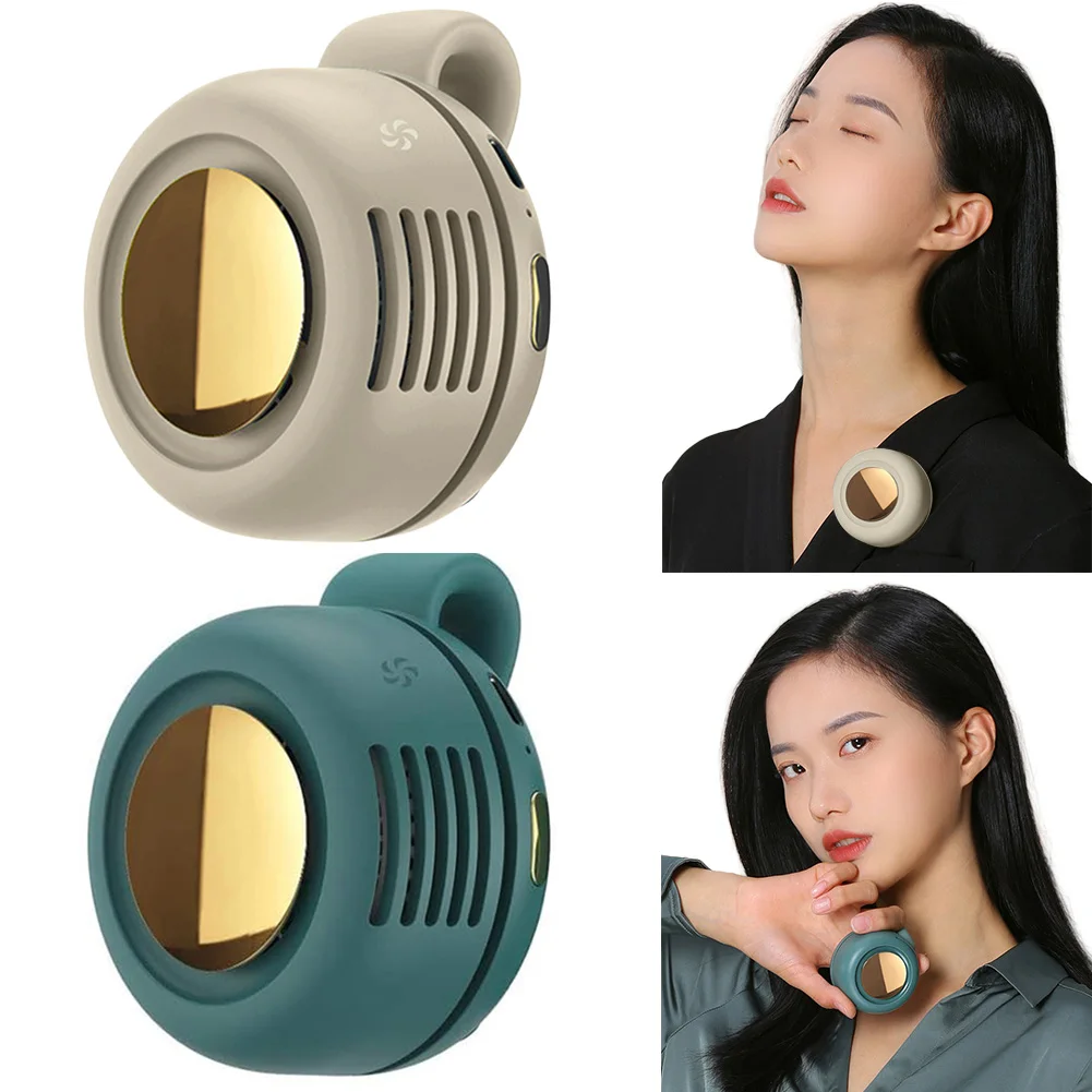 Taillenmontierter, flügelloser Ventilator, wiederaufladbarer USB-C-Handventilator 360° ° Verstellbarer elektrischer Tischventilator für das Heimbüro Image