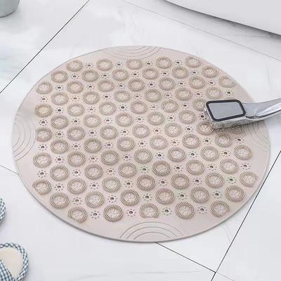 Shower Mat, Round Shower Stall Mat, PVC Bathtub Mat, Non Slip Bath Mat with Suction Cups and Drain Holes, Machine Washable for Bathroom Bathtub Swimming Pool