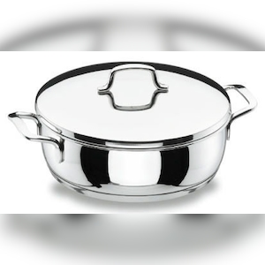 LACOR GOURMET Pfanne mit Deckel Edelstahl 18/10 22 cm 2,5 L geeignet für Induktion 90622 Image