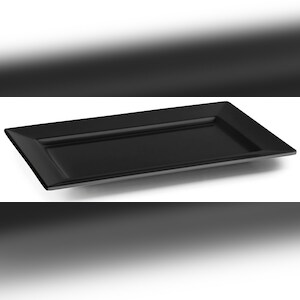 LACOR rechteckiges Präsentationstablett CLASSIC schwarz aus Melamin 28,6x12,7 cm 63941 Image
