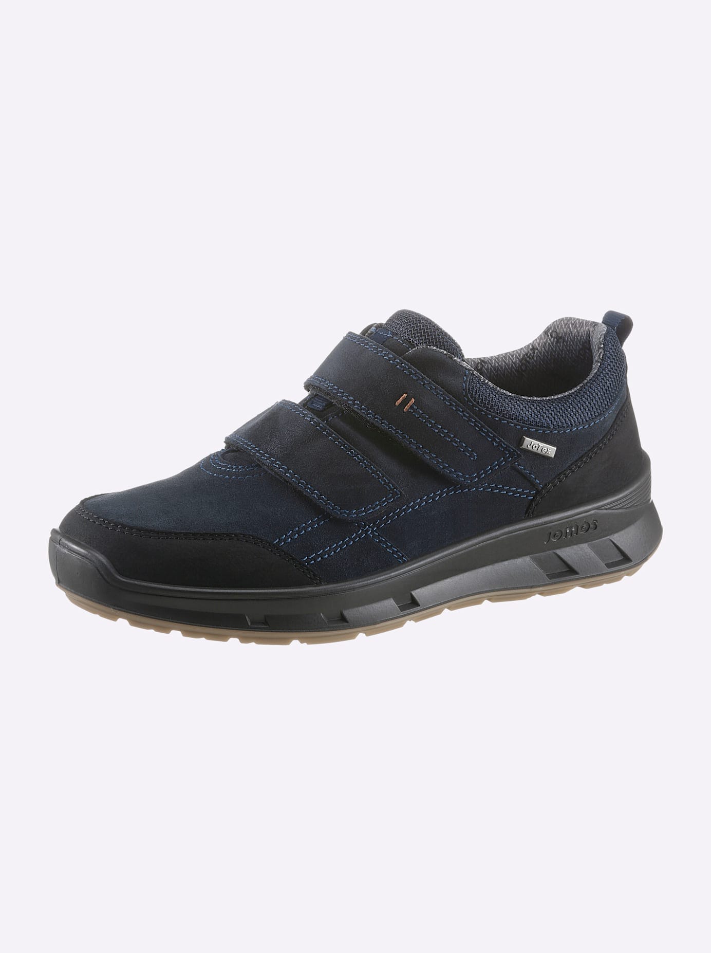 Klettschuh JOMOS, Herren, Gr. 43, blau (marine), Veloursleder, Schuhe Klettschuh