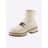 Stiefelette HEINE, Damen, Gr. 35, beige (creme), Leder, Rindsleder, Glattleder, Synthetik, modisch, Schuhe