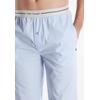 Pyjamahose TOM TAILOR "Dakota", Herren, Gr. 48, N-Gr, blau, Jersey, Obermaterial: 100% Baumwolle, gestreift, casual, bequem lang, Hosen, mit elastischer Taille