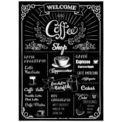 Wandtattoo KOMAR "Coffeeshop - Größe 50 x 70 cm", schwarz (schwarz, weiß), B:50cm, Folie, Wandtattoos, selbstklebend, Wandsticker Image