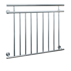 ECD Germany Französischer Balkon Edelstahl 90 × 128 cm – Geländer mit 9 Füllstäben, glänzend, Balkongeländer & Fenstergitter für Außenbereich Image