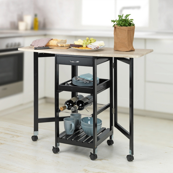 Küchen-Rollwagen mit Tablett & Klappfunktion WENKO