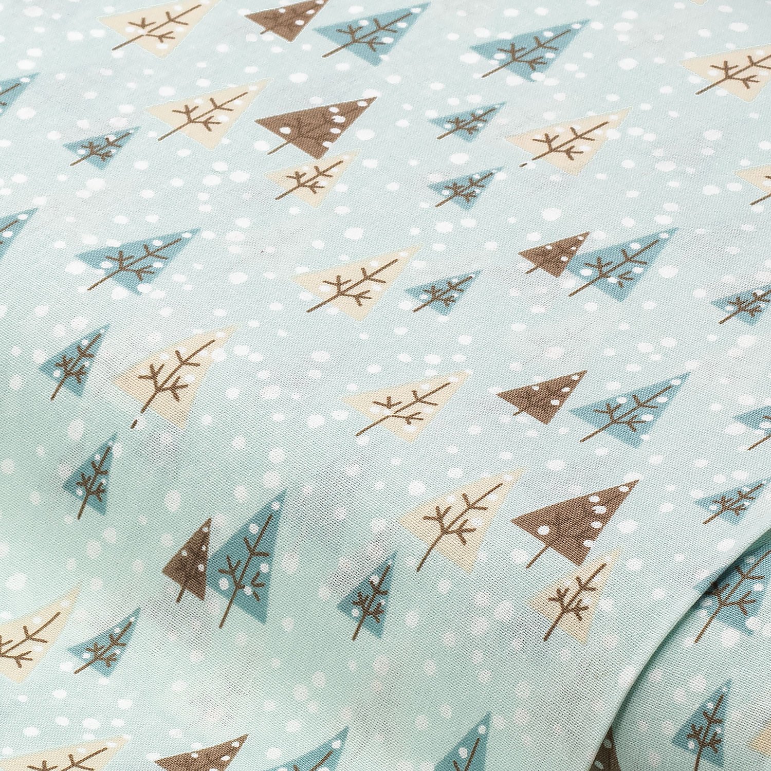 Baumwollstoff Winterbäume „Sina“, hellblau-color