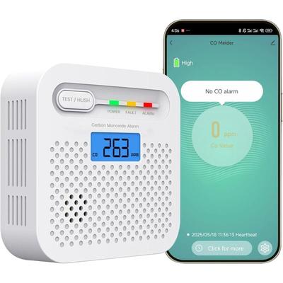 Intelligenter Kohlenmonoxidmelder, WLAN-Alarm für Zuhause, Fernüberwachung per App, CO-Alarmmelder, Image