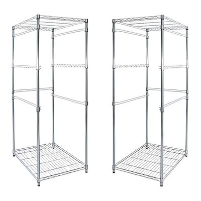 MonsterRax 2 x Storage Bin Rack (Silver)