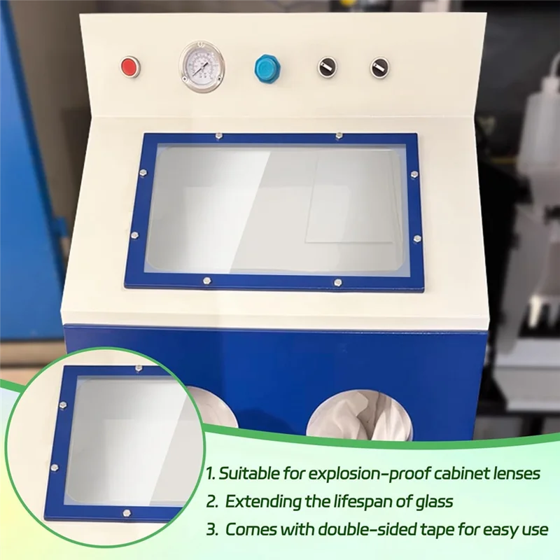【Preis-Drop!】Sandstrahlschrank-Objektivabdeckung, 23 x 11 Zoll, abrasive Fensterstrahlschrank-Innenlinsenschutz, klare Sandstrahlfolie Image