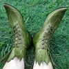 Frauen Fee Cosplay Retro Elf Schuhe Kunstleder Poulaine Mittelalter Kostüm Prop Gothic Elf Hexe Stiefel Baum Geist Blatt Stiefel