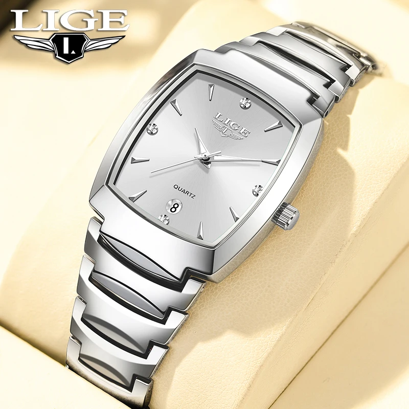 LIGE 2025 Neue frauen Uhr Elegante Mode Quarz Armbanduhren 30 M Wasserdicht Datum Stahlband Uhren Damen Geschenke Reloj mujer
