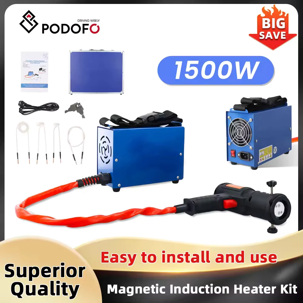Podofo 1500 W elektromagnetische Induktionsheizung 750 ℃ Spezielles Induktionsheizungswerkzeug, 220–240 V, Schraubenentlastungsheizung, Induktionsheizung Image