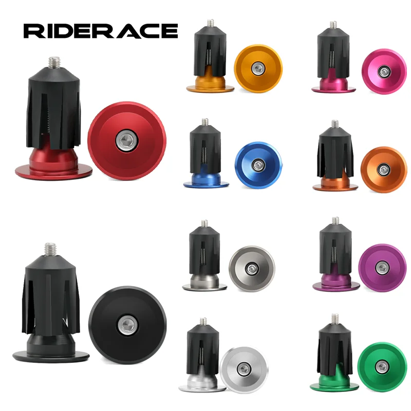 Fahrrad Grip Lenker End Kappe Aluminium Legierung Schloss MTB Berg Radfahren Griff Bar Griffe End Plugs Schwarz Für Fahrrad Zubehör Image