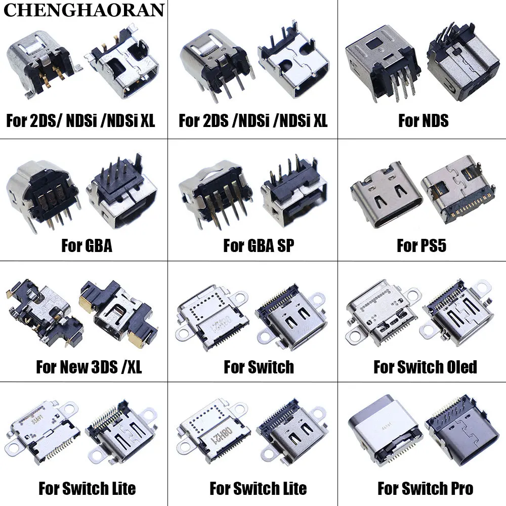 2 stücke Für NDS NDSL NDSi XL Steckdose Lade Port Für GBA GBASP Link Stecker Für Schalter/Lite/Oled/Pro NS Konsole Image