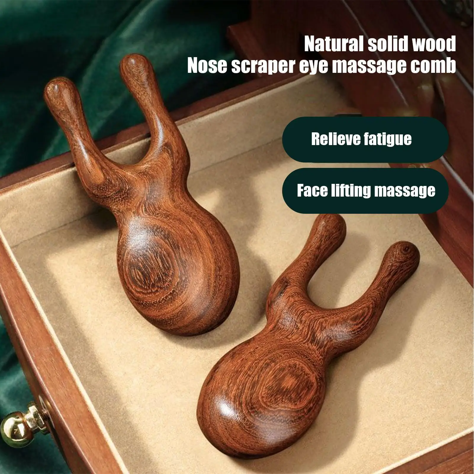 Natürliches Sandelholz Hirschgeweih Fünf Pfoten Massagekamm Meridiane Baggerarbeiten Kopfhaut Gesichtsmassagekamm Kopfhautmassagegerät Gua Sha Kamm Image