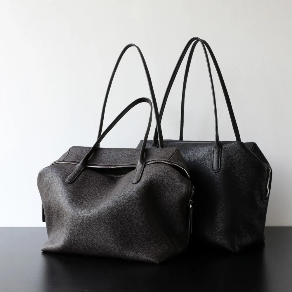 Niche Light Luxury High-End importierte First-Layer-Unterarmtasche aus Rindsleder, minimalistische, lockere, faule, einfache Handtasche mit einer Schulter Image
