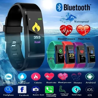 Smart Watch Gesundheitsarmband 115 Plus Armband Herzfrequenz Blutdruck Band 5 Fitness Tracker Bluetooth Armband Image