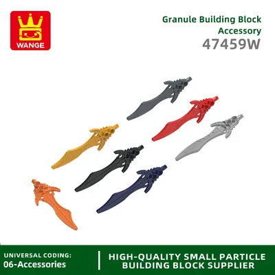 Wange 14126W 100g/33PCS Waffe Heiliges Schwert Baustein Moc Farbe Gebogenes Schwert Zubehör Kompatibel mit Ziegel Kinder Geschenk Image