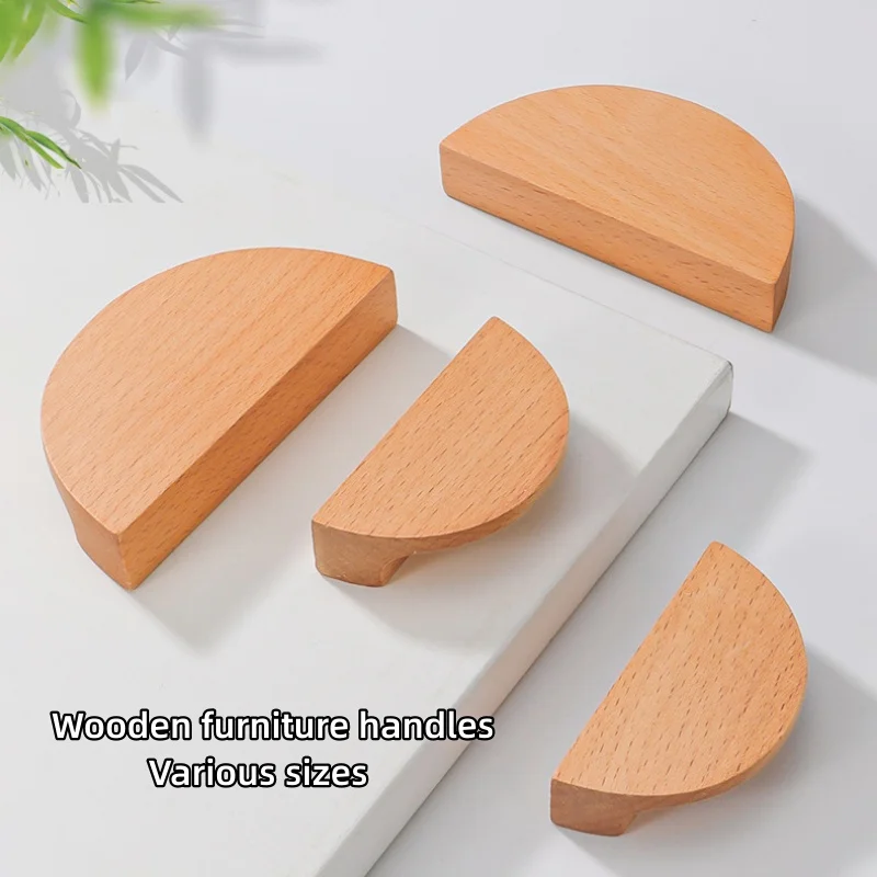 Küchenschranktür, Holzknöpfe, Griffe, Kleiderschrank, Schuhschränke, Schublade, Halbkreis, Schminktisch, Holzmöbelgriffe Image