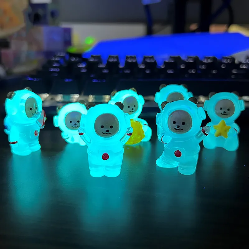 Ensemble de 7 pièces de Mini astronaute, décoration de bureau, ours spatial, Figurines décoratives miniatures, décoration de maison, accessoires de bricolage, cadeau pour enfants