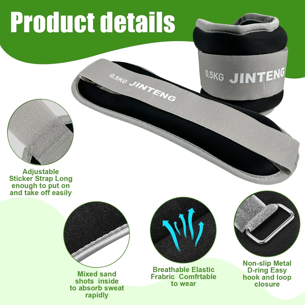 1 Paar Handgelenk-Knöchelgewichte, 1 kg/2,2 lbs, 2 kg/4,4 lbs, 3 kg/6,6 lbs Handgelenk-Bein-Arm-Gewichte, bequem und weich, perfekt zum Laufen, Training