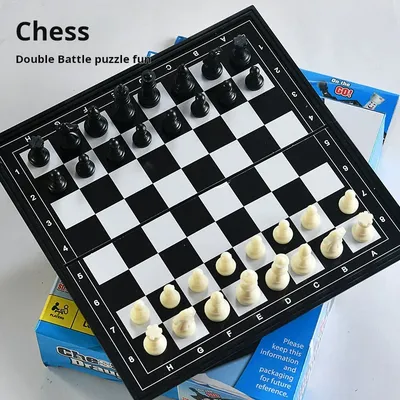 Ein tragbares wettbewerbsfähiges Brettspielzeug für Erwachsene und Kinder mit dem Zwei-in-Eins-Klappschach und den Dame Image